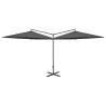 Double Parasol with Steel Pole Anthracite 600 cm - Stylish Shade