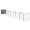 Durable Dog House with Run - Anthracite Galvanised Steel 110x101 cm