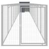 Durable Dog House with Run - Anthracite Galvanised Steel 110x101 cm