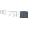 Durable Dog House with Run - Anthracite Galvanised Steel 110x101 cm