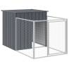 Durable Dog House with Run - Anthracite Galvanised Steel 110x101 cm