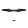 Double Parasol with Steel Pole Anthracite 600 cm - Stylish Shade