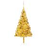 Artificial Pre-lit Christmas Tree with Ball Set Gold 210 cm PET Colour gold and rose Size 210 x 120 cm Quantity in Package 1 Number of Branch Tips 