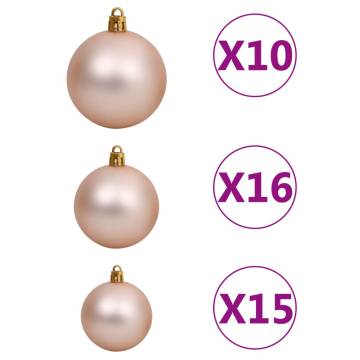 Gold Pre-lit Christmas Tree with Ball Set - 210 cm | HipoMarket