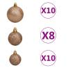 Gold Pre-lit Christmas Tree with Ball Set - 210 cm | HipoMarket