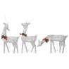 Christmas Reindeers 6 pcs - Silver Cold White Mesh Decorations