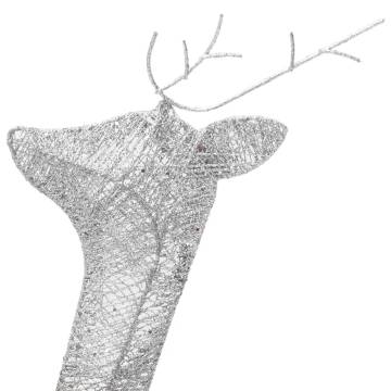 Christmas Reindeers 6 pcs - Silver Cold White Mesh Decorations