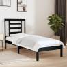 Bed Frame Black Solid Wood 75x190 cm Small Single Colour black Size 75 x 190 cm 