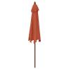 Garden Parasol with Wooden Pole - Terracotta 299x240 cm