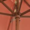 Garden Parasol with Wooden Pole - Terracotta 299x240 cm