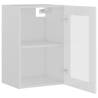 Hanging Glass Cabinet High Gloss White - 40x31x60 cm