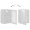 Hanging Glass Cabinet High Gloss White - 40x31x60 cm