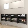 Wall Shoe Cabinets - High Gloss Black - 4 pcs 60x18x60 cm