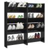 Wall Shoe Cabinets - High Gloss Black - 4 pcs 60x18x60 cm