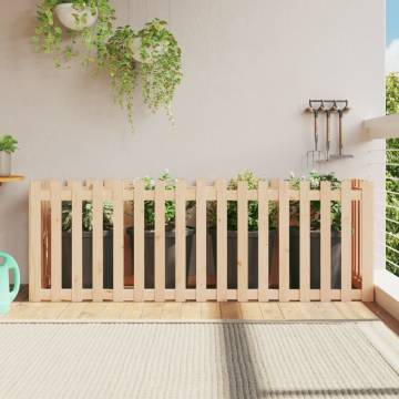 Garden Raised Bed with Fence Design - Solid Pine 200x50x70 cm