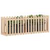 Garden Raised Bed with Fence Design - Solid Pine 200x50x70 cm