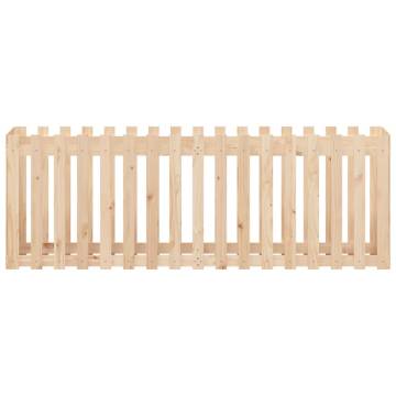 Garden Raised Bed with Fence Design - Solid Pine 200x50x70 cm