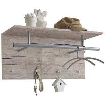 FMD Wall-Mounted Coat Rack - Sand Oak | Hipomarket