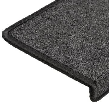 Carpet Stair Treads 15 pcs 65x21x4 cm Anthracite - Hipo Market