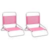 Folding Beach Chairs 2 pcs Pink Fabric Colour pink Quantity in Package 2 Number of 1 