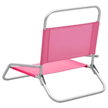 Folding Beach Chairs Set - 2 Pink Fabric Chairs | HipoMarket