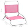 Folding Beach Chairs Set - 2 Pink Fabric Chairs | HipoMarket