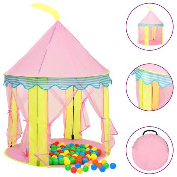 Children Play Tent with 250 Balls - Pink (100x100x127 cm)