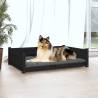 Dog Bed Black 95.5x65.5x28 cm Solid Pine Wood Colour black Size 95.5 x 65.5 x 28 cm 