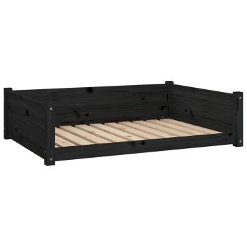 Stylish Black Dog Bed - Solid Pine Wood 95.5x65.5 cm