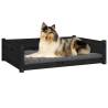 Stylish Black Dog Bed - Solid Pine Wood 95.5x65.5 cm