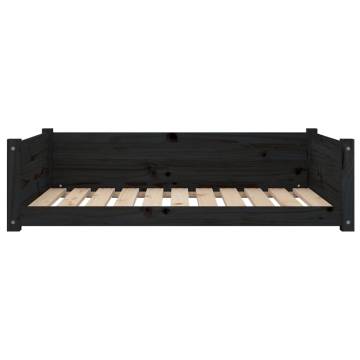 Stylish Black Dog Bed - Solid Pine Wood 95.5x65.5 cm