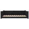 Stylish Black Dog Bed - Solid Pine Wood 95.5x65.5 cm