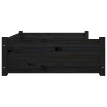 Stylish Black Dog Bed - Solid Pine Wood 95.5x65.5 cm