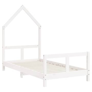 Kids Bed Frame White 80x160 cm Solid Pine - Fun & Stylish