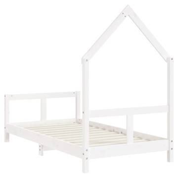 Kids Bed Frame White 80x160 cm Solid Pine - Fun & Stylish