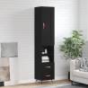 Stylish Highboard Black - 34.5x34x180 cm Engineered Wood