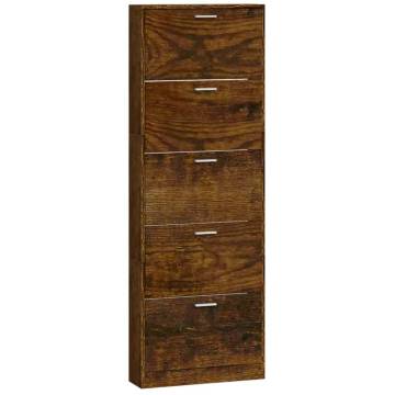 Shoe Cabinet Smoked Oak - Stylish Storage Solution | HipoMarket