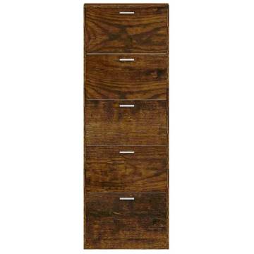 Shoe Cabinet Smoked Oak - Stylish Storage Solution | HipoMarket