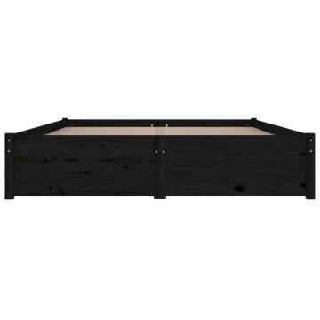 Black Bed Frame with Drawers 140x200 cm - Hipomarket