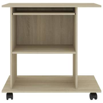 Compact Sonoma Oak Computer Desk - Stylish & Space-Saving