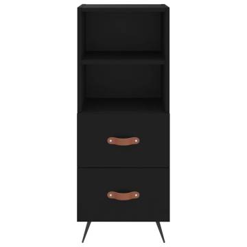 Stylish Highboard Black - 34.5x34x180 cm Engineered Wood