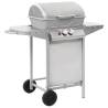 Gas BBQ Grill with 2 Cooking Zones - Silver Stainless Steel