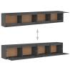 Wall Cabinets 2 pcs Grey - Solid Pine Wood | Hipomarket UK