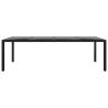 Stylish Black Garden Table - 250x100 cm Tempered Glass