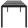 Stylish Black Garden Table - 250x100 cm Tempered Glass