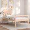 Single Solid Wood Bed Frame with Headboard - HipoMarket