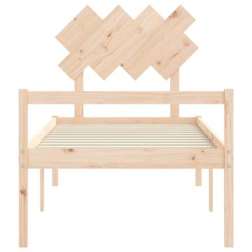 Single Solid Wood Bed Frame with Headboard - HipoMarket