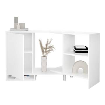 FMD Modular Corner Storage Unit with Open Shelf - White