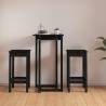 3 Piece Bar Set Black Solid Wood Pine Colour black Number of 3 