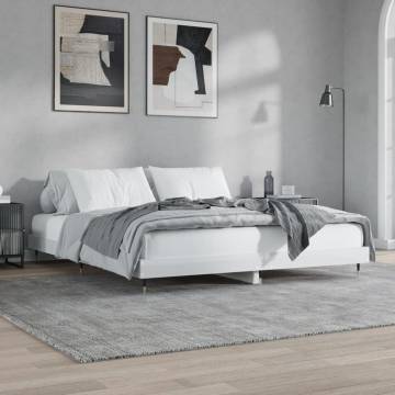 High Gloss White Bed Frame 160x200 cm - Durable & Stylish